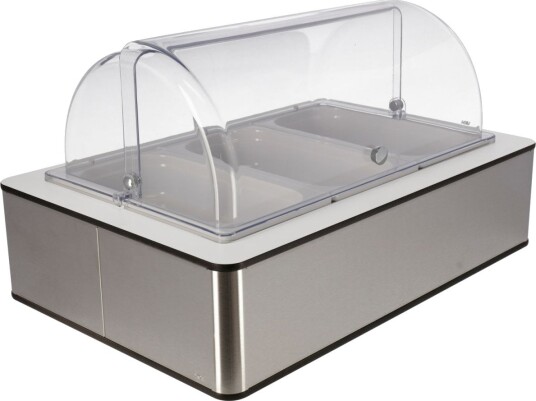 VEGA Buffet Display Fundale høy 6.5 cm 3x GN 1/3 i melamin hvit GN 1/1