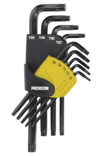 Proxxon Vinkelskrujernsett T8-T50 9 Dele for Innvendig Sekskant (Tx) Håndverktøy Proxxon Vinkelskrujernsett T8-T50 9 Dele for Innvendig Sekskant (Tx) Håndverktøy