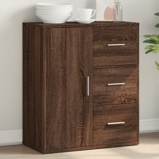 Skjenk brun eik 60x31x70 cm konstruert tre