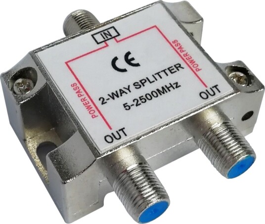 DELTACO 2-VEIS SPLITTER F-KONTAKT DC PASS