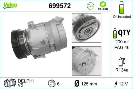 AC kompressor VALEO 699572 AC kompressor VALEO 699572