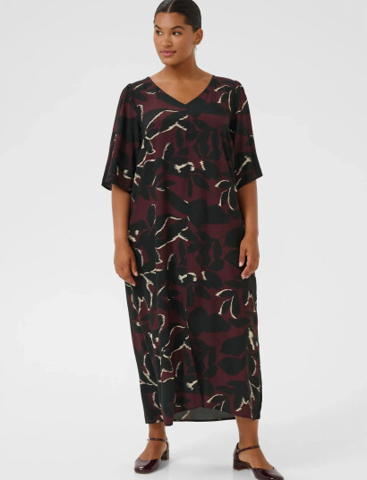 Kaffe Curve Kcmilana Dress - Brown - 46 Kaffe Curve Kcmilana Dress - Brown - 46