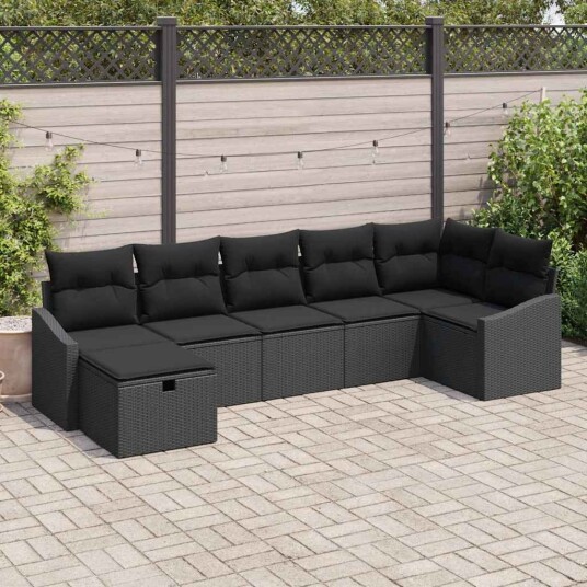 vidaXL Sofa sett 7 stk. polyrotting