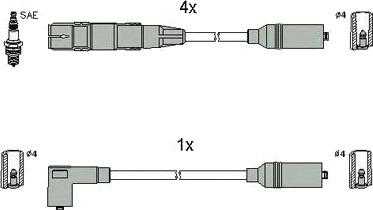Tennplugg kabelsett HITACHI 134831 Tennplugg kabelsett HITACHI 134831