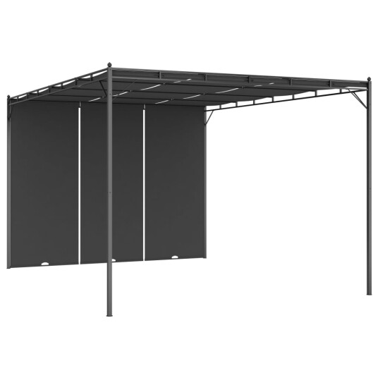 vidaXL Hagepaviljong med sidegardin 4x3x2,25 m antrasitt vidaXL Hagepaviljong med sidegardin 4x3x2,25 m antrasitt