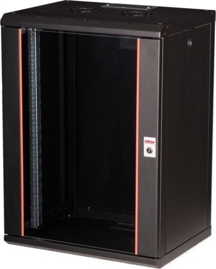 Roline 26.21.0176 Veggmonterbar Hylle 16U Nøkkellås Rack Skinner 29 Kg Sort