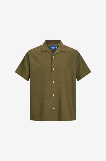 Jack & Jones Junior Skjorte jorLuke Crinkle Shirt SS Jnr Grønn