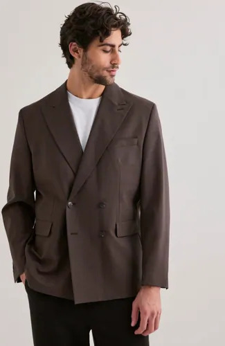 Selected Men Slhreg Theo Wool Blend Db Blz Blazere Brun