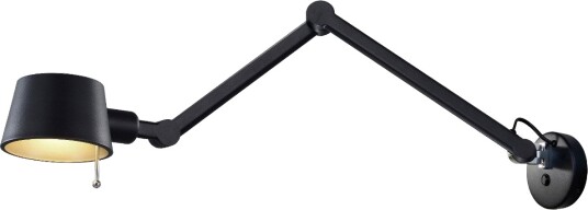 Pionex Vegglampe Med Lang Arm  Sort / Gull