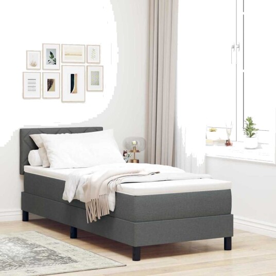 Fjærmadrass med Madrass & LED Mørkegrå 80x200 cm Stoff