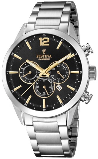 Festina Herreklokke F20343 4 Sport Sort/Stål Ø44 mm