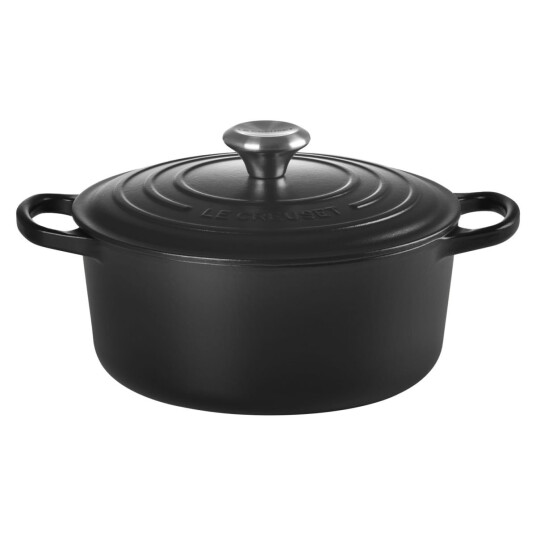 Le Creuset Støpejernsgryte Signature Rund 24 cm; 4.2l 24x17.2 cm ØxH; Svart; Rund Le Creuset Støpejernsgryte Signature Rund 24 cm; 4.2l 24x17.2 cm ØxH; Svart; Rund