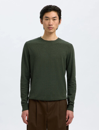 Selected Slhberg Crew Neck Noos - Green - S