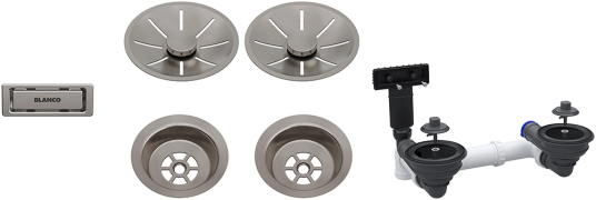 BLANCO FLEX InFino Rørsett For 2 kummer Manuell Platinum