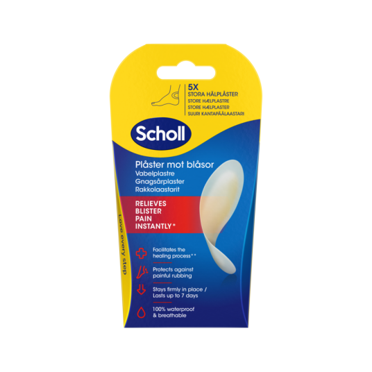 Scholl gnagsårplaster hæl stor 5 stk