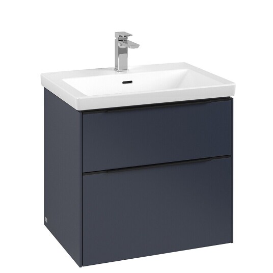Villeroy & Boch  Subway 3.0 Servantskap m/2 skuffer 622x576x478 mm Blå Matt