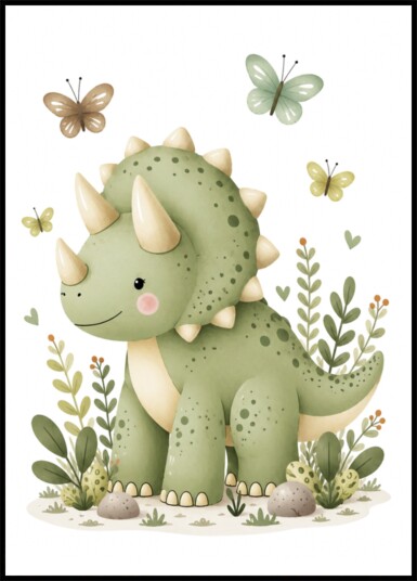 Cute Dinosaur Nursery Plakat / 70x100