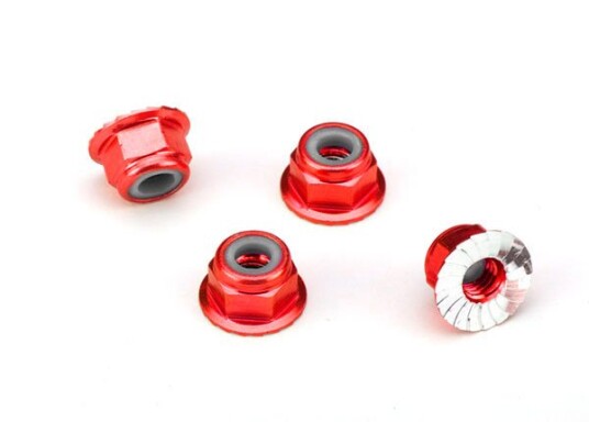 Traxxas 1747A Lock Nut Flanged M4 Alu Red 4 Traxxas 1747A Lock Nut Flanged M4 Alu Red 4