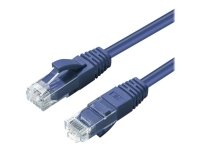 MicroConnect - Koblingskabel - RJ-45 (hann) til RJ-45 (hann) - 15 m - 5 mm - UTP - CAT 6a - halogenfri, innendørs, formstøpt, rund, uten hindringer - blå