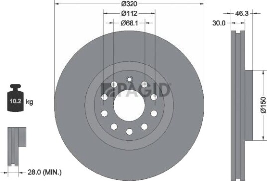 PAGID 50316NHC Bremseskive PAGID 50316NHC Bremseskive