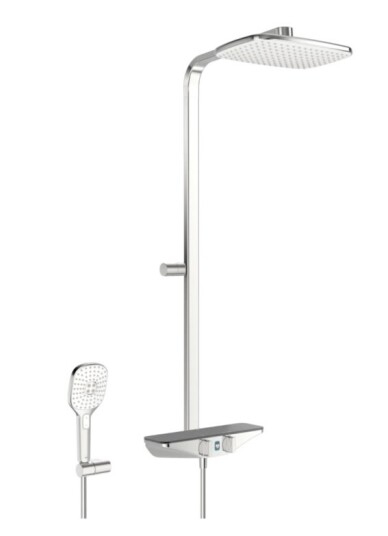 Oras Esteta Wellfit takdusjpakke med rainshower og dusjbatteri 6V - Bluetooth