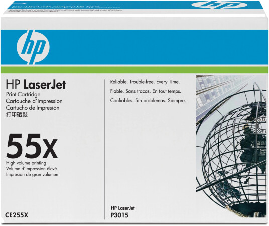 HP Toner 55X / CE255X Sort Høykapasitet (12.500 sider) Original
