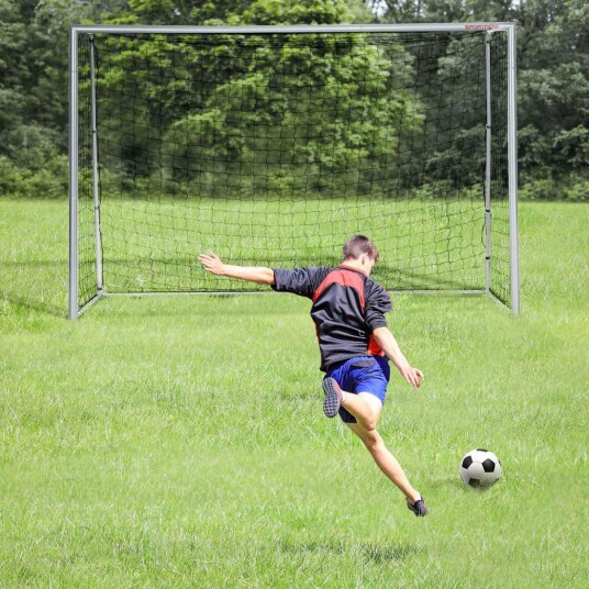 Fotballmål med PE Mesh Fotballmål for barn og voksne 300 x 120 x 200 cm Stål PE Hage Fotballtrening Grå