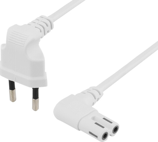 Deltaco Strømkabel Europlug til IEC 60320 C7 1 m Hvit