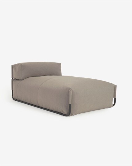 Kave Home Square Chaiselong, Sort alu/Grønn   Unoliving