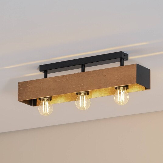 Luminex Miluza taklampe svart/brun lengde 57 cm tre 3 lyskilder.