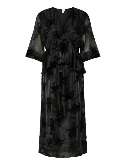 YAS Yaslingu 3/4 Midi Dress   Black   34