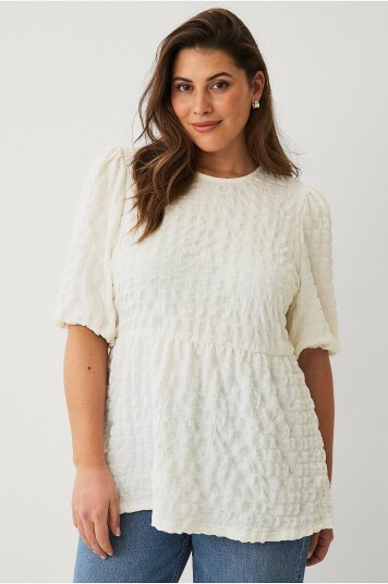 Ellos Plus collection - Peplum topp - Hvit
