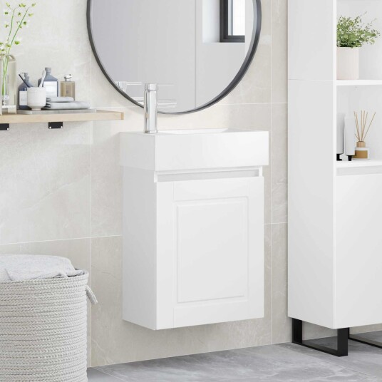 Badeværelses enhet med kran Hvit 45,5 x 22,5 x 84 cm Badeværelses enhet med kran Hvit 45,5 x 22,5 x 84 cm