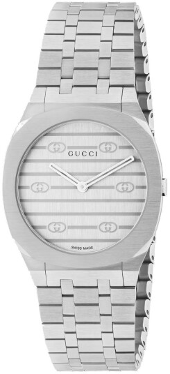 Gucci 25H Dameklokke YA163501 Sølvfarget/Stål Ø30 mm