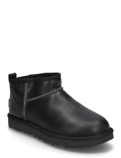 UGG W Classic Ultra Mini Lthr Regen - Black - 38 UGG W Classic Ultra Mini Lthr Regen - Black - 38