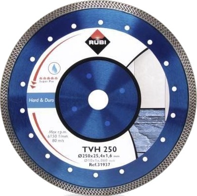 Rubi TVH250 Diamantblad 250mm for Harde Materialer - Turbo Viper