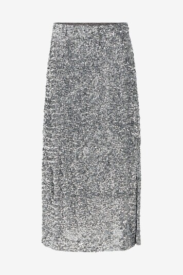 Object - Paljettskjørt objKinne HW Long Skirt 136 - Grå