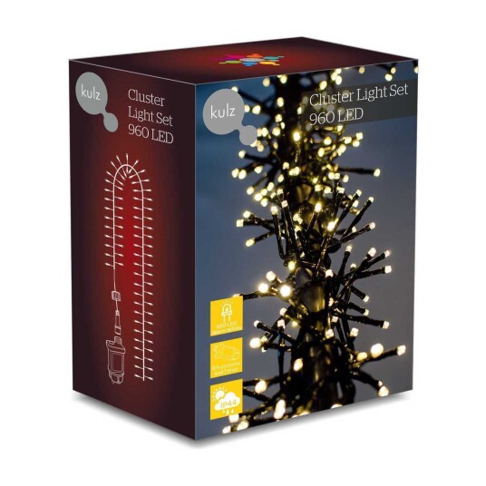 KULZ KULEDCL960WW2 CLUSTER LYS 960 LED 12,4M VARM HVIT KULEDCL960WW2