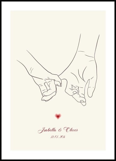 Holding Hands Personalized Plakat Plakat / 21x30cm Holding Hands Personalized Plakat Plakat / 21x30cm