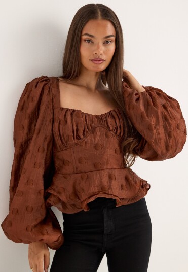 Bubbleroom Occasion Corset Puff Sleeve Blouse