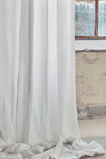 Lovely Linen   Gardin Airy i vasket lin   Hvit