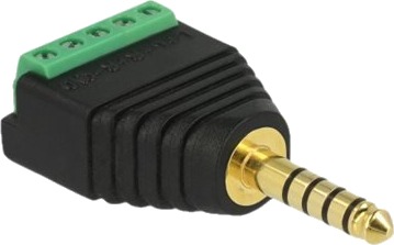 Delock Audioadapter Balansert Stereo 4,4 Mm Hann Til 5 Pins Terminalblokk