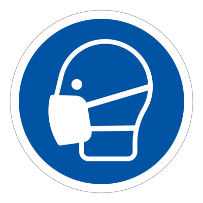 Jo Safety Maske påbudt skilt Selvklebende vinyl Ø 210 mm P255VM Jo Safety Maske påbudt skilt Selvklebende vinyl Ø 210 mm P255VM