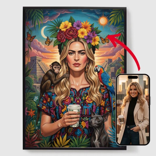 'Personlige Plakater Frida Kahlo Stil AI Plakat'
