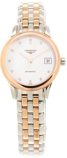 Longines Dameklokke L4.274.3.99.7 Flagship Hvit/Rose gulltonet stål