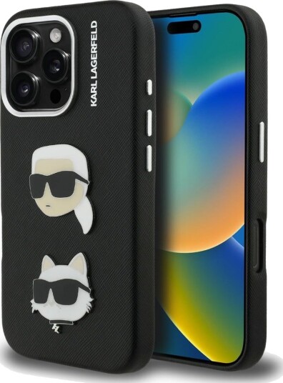 Karl Lagerfeld Mobildeksel til iPhone 16 Pro Max med Choupette Motiv - Svart, MagSafe