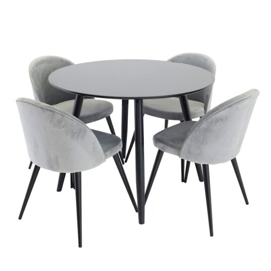 Venture Home Spisegruppe Venture Home Plaza med 4stk Velvet Stoler GR24131