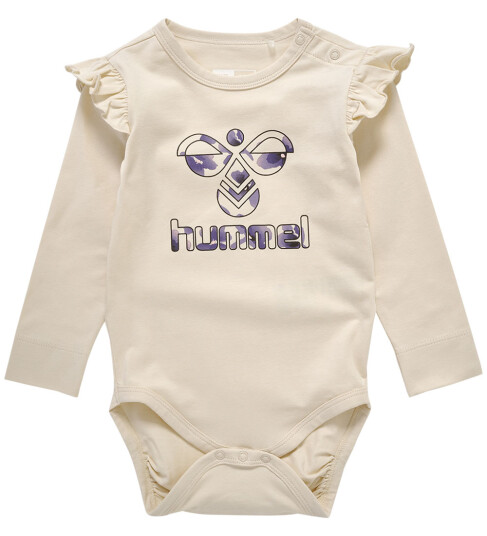 Hummel Body L/æ hmlGitha Whitecap Grå 2 år 92 Langermet Body Beige