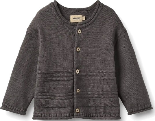 Wheat Knit Cardigan L/S Gunnar DARK CHARCOAL 92