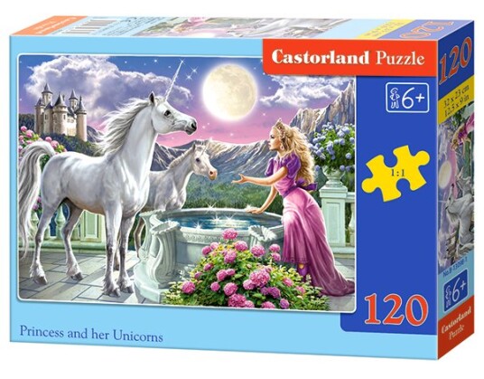 Castorland Princess And Her Unicorns 120 Pcs 120 Stykker Tegneserier 6 År